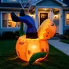 Bruja Inflable de Halloween Entrando en una Calabaza con Luces LED Decoración de Fiesta de Terror para Jardín Exterior