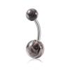 Piercing para ombligo de bola acrílica multicolor transfronterizo, anillo para ombligo de chocolate sedoso, calibre 14g, barra de acero inoxidable para perforación, hebilla para ombligo