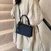 Bolsa de mão retrô simples feminina 2024 outono nova coreana cor sólida listrada bolsa de ombro crossbody pequena bolsa quadrada bolsa feminina