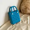 Bolsa de Playa Eva Bolsa de Gelatina Colorida Diseño Ligero Bolso de Mano Mini DIY Bolsa Versátil de Moda para Compras y Viajes