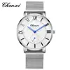 Reloj de Acero Inoxidable Chenxi con Correa de Malla para Pareja, para Hombres y Mujeres, Ligero, Moda Romana, Transmisión en Vivo Transfronteriza, Reloj de Cuarzo Impermeable
