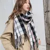 Novo Lenço Xadrez Estilo Coreano Ins Feminino Outono e Inverno Estudante Espessado Quente Xale Fofo Influenciador da Internet Lenço de Casal