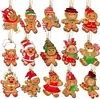 30 Peças de Árvore de Natal de Madeira Pão de Gengibre Pendurado Decorações de Panificação Decoração de Cozinha para Festa de Natal Pingentes