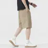 Shorts blancos casuales de verano ligeros para hombre, corte holgado, shorts de Tencel cómodos para hombre hasta la rodilla, pantalones de longitud media modernos y elegantes para hombre
