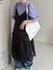 Ns Camiseta Feminina Casual Cor Sólida Escovada Soltinha Ombro Caído Manga Curta Estilo Novo Início de Primavera Simples Gola Redonda 2072