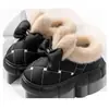 2025 Novas Botas de Inverno Laço Cano Alto Sapatos de Algodão Feminino Casa Interno e Externo Solado Grosso Antiderrapante Impermeável Outdoor