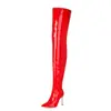 Botas Britânicas de Couro Patente Novo Estilo Acima do Joelho, Botas de Cavaleiro que Mostram as Pernas, Três Tipos de Botas Femininas de Salto Alto, Botas para Pole Dance, Sapatos de Exportação