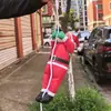 Figura de Santa Claus transfronteriza Decoración navideña escalando escalera y cuerda Santa Claus Decoración navideña Adorno colgante para ventana