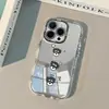 Aplicable a iPhone 18 Pro Max Funda de Teléfono de Cachorro Schnauzer de Dibujos Animados Carcasa de Crema Espejo Funda Protectora Apple 17