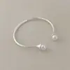 Corea del Sur Dongdaemun Mismo Estilo Ágata Roja Perla Metal Pulsera Nicho Moda Anillo Abierto Viajero Pulsera Versátil