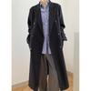 Trench Coat de Primavera Laranja e Branco de Comprimento Médio de Botão Duplo High-End Solto Casual Estilo Coreano 13720