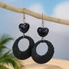 Aretes Florales Hechos a Mano de Rafia Estilo Festivo, Aretes Étnicos de Gama Alta de Nicho, Aretes Únicos y Hermosos al por Mayor