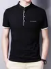Camiseta de Manga Corta de Algodón 95% para Hombre Verano Casual Moda Cuello Media Manga Transpirable Estilo Coreano Camiseta Moderna Corta para Hombre