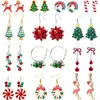 Brincos de Natal Laço Sino Liga Árvore de Natal Papai Noel Conjunto Combinado Brincos de Natal