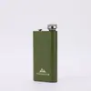 Estilo Acampamento ao Ar Livre Metal Aço Inoxidável Garrafa de Vinho Portátil Russa Retangular Garrafa de Vinho Branco Mini Conjunto de Vinho Presente Atacado