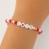Pulsera de Corazón de Amor con Cuentas para Mujer, Roja y Rosa, Dulce Joyería para Pareja y Mejor Amiga al por Mayor