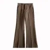Calças Casuais de Seda Gelada Estilo Americano para Homens e Mulheres, Corte Limpo, Caimento Fluido, High-End, Slim Fit, Calças Longas Levemente Flare