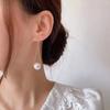 Pendientes de perlas con costura triangular retro simple de Corea del Sur, pendientes de diseño de nicho con personalidad geométrica y aguja de plata S925