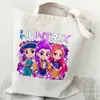 Bolso de Hombro Versátil Diario para Estudiante con Estampado de Dibujos Animados Anime Moda Transfronteriza Bolso de Lona Portátil de Gran Capacidad