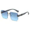 Nuevas Gafas de Sol para Mujer Sin Montura Cortadas al Borde Protector Solar Anti-UV Gafas Moda Europea y Americana Gafas de Sol Cuadradas Retro para Hombre