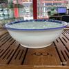 Atacado de fábrica tigela de sopa de 8 polegadas azul e branco porcelana padrão de impressão azul sob esmalte tigela de sopa para cozinha doméstica tigela de macarrão