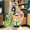 Chaveiro Criativo Desenho Animado Policial Bombeiro Urso Fofo Pingente Pequeno para Mochila Escolar Chave de Carro Presente Requintado Venda Direta