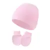 Gorro y Manoplas para Bebé Algodón Infantil Gorro Guantes Set Anti-arañazos Gorro de Hospital para Recién Nacido