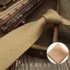 Gravata Masculina Cor Café Retrô Amarrada à Mão Britânica 8cm Formal Negócios Casamento Presente para Noivo Caixa Tendência