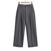 Pantalones de traje rectos de estilo europeo y americano para mujer, otoño 2023, nuevos pantalones casuales holgados de cintura alta con drapeado adelgazante para chica sexy