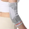 Cotoveleira de compressão de silicone tecida em 3D para tênis e basquete para proteção contra distensões esportivas, suporte ajustável e equipamento de proteção redutor de carga