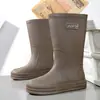 Protección Laboral Transfronteriza Botas de Lluvia de Caña Alta para Mujer Suela Oxford Antideslizante Zapatos de Goma Impermeables para Cocina Resistentes al Desgaste Zapatos de Agua
