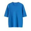 Suéter de Punto de Cachemira 100% Puro de Cuello Redondo para Otoño e Invierno, Moda Femenina, Tejido Básico de Manga Corta, Color Sólido, Versátil