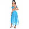 M-XL Halloween Aladdin Jasmine Princesa Estilo Exótico Fantasia Cosplay Feminina de Halloween para Palco