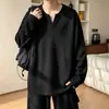 Moletom com gola V e padrão de trigo para homens, nova camiseta base texturizada outono 2026, camiseta de manga comprida de marca da moda para adolescentes