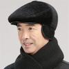 Invierno mediana edad y ancianos gorro de visera abuelo papá protección para los oídos gorra de visera para hombre mayor para exteriores versátil forro polar gorro grueso