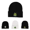 Gorro de Punto Bordado de Rana Nuevo para Otoño e Invierno Transfronterizo para Hombres y Mujeres, Sombrero para Ciclismo y Esquí Resistente al Frío para Exteriores, Gorro Personalizado de Moda