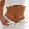 Joyería Transfronteriza Europea y Americana Cadena de Cintura Sexy Apilada Cadena Corporal Moda Cadena de Garra con Lentejuelas Cadena de Cintura Multicapa con Pedrería