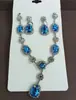 Estilo Fino de Verão [Cristal Azul] Elegante Colar Brilhante de Zircônia para Mulheres, Design Único, Acessório de Festa de Alta Qualidade, Gargantilha Feminina