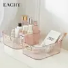 Caixa de Armazenamento de Cosméticos Rosa Multifuncional para Miudezas Caixa de Armazenamento Transparente de Luxo Leve Cesta de Armazenamento de Máscaras de Mesa para Meninas de Dormitório