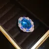 ¡Lujo europeo y americano! Collar de flor de circón de colores con gota de agua, cadena para clavícula de estilo court vintage, joyería de lujo ligero de alta gama
