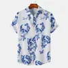TEMU Amazon Comercio Electrónico Transfronterizo Nuevo Estilo Halloween Camisa Casual Estampada de Manga Corta para Hombre