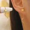 Pendientes Largos con Borlas de Trébol de Cuatro Hojas de Moda Pendientes de Lujo Ligero Cadena de Oreja con Borlas Larga Tendencia de Temperamento Accesorios