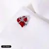Arte de Unha Pilha Joia de Diamante Caixa de Presente de Anjo Cravejada com Corrente de Garra Coração Vermelho Piscante Metal Joia de Diamante para Unha Broca de Unha