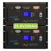 Bateria de Lítio 25,6V 200Ah Bateria de Armazenamento de Energia de Fosfato de Ferro e Lítio Pacote de Bateria para Estação Base de Comunicação de Geração de Energia Solar Fotovoltaica