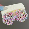 Pendientes de Flor de Perlas Coreanos de Verano Frescos y Dulces, Pendientes Delicados y Elegantes con un Ambiente Dulce y Elegante