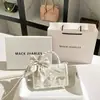 Design Francês de Nicho Bolsa de Mão Fada Novo Laço Feminina 2025 Nova Bolsa Quadrada Pequena Trançada Torcida