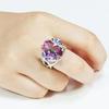 Transfronterizo Nuevo wish Venta Caliente Anillo de Princesa Diamante Arcoíris Incrustado Colorido Estilo Europeo y Americano Moda Plata s925 Anillo de Compromiso