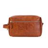 Bolsa Cosmética de Cuero PU para Hombre de Gran Capacidad Multifuncional Casual Retro Viaje Portátil Almacenamiento Bolsa de Aseo Portátil