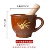 Mortero y Majadero Casero Cerámica Cocina de Hunan Chile Berenjena Huevo Centenario Ajo Triturador Mortero de Piedra Molienda Pasta de Ajo Mortero Grueso Antiguo y Majadero Frasco