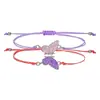 Pulsera tejida de mariposa al por mayor transfronterizo, pulsera de cuentas para parejas y amigos, pulsera de cordón de cera ajustable con mariposa de aleación